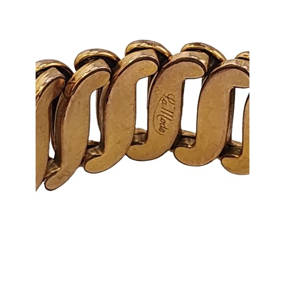 Vintage Signed LA MODE Etched Square Front Childs Sweetheart Bracelet (A4744) - Picture 2 of 8